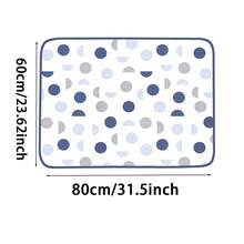 Blue Geometric Pattern Reversible Ironing Pad, Foldable Portable Ironing Mat, Suitable For Flat Tabletop And Hanging Ironing, Compact Space-Saving Ironing Board Alternative, Ideal For Home, Travel And Daily Clothing Ironing - Blue Geometry - View 6