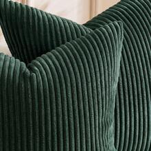 1/2pcs Set Cushion Covers, Dark Green Corduroy Striped Pattern, Decorative Cushion Covers, Sofa Cushions, Sofa Cushions, Decorative Cushion Covers, Office, Living Room - Dark Green - View 3