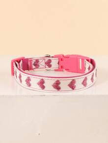 Lightweight Soft Pet Collar, Heart Pattern Jacquard Design, Suitable For Small Cats And Dogs For Indoor Or Outdoor Use (Not Suitable For Large Dogs) - Red Violet - View 6