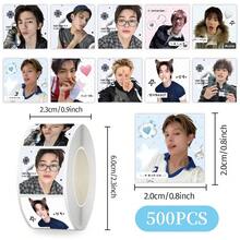 500pcs Stiker Gulung Boy Band Korea CORTI/S, Stiker Segel untuk Perencana, Botol Minum, Koper, Dekorasi Buku Catatan, Merchandise Penggemar, Hadiah Kecil untuk Sahabat Terbaik - MultiWarna - View 8