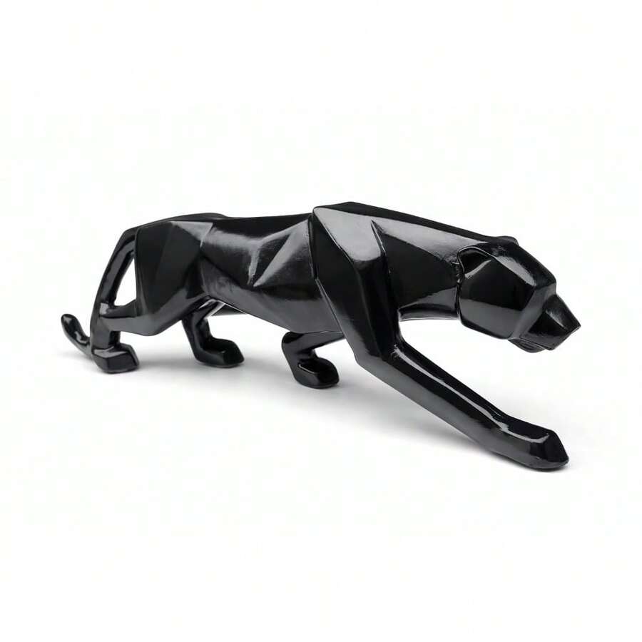 3D Geométrica Grande 42cm Decoração Luxo em Gesso - PRETO BRILHANTE - Visão 1