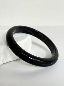 1PC/4PCS Gelang Resin Rivet Logam Asimetris Geometris Blok Warna Merah Muda & Hitam Manis Perhiasan Personalisasi Gadis Y2K Cocok Untuk Pemakaian Sehari-hari Dan Paduan Pesta - MultiWarna - View 10
