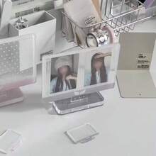 Polka Dot Star Acrylic Photo Frame Stand, 3 Inch Double Position Card Display Holder, Desktop Photocard Display Stand, Card Holder, Trading Card Case, Card Display, Card Case, Idol Support, Idol Support Goods - A - View 8