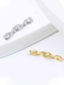 10 Peças Conectores de Flor Torcida com Duplo Furo Banhados a Ouro 18K em Latão, Fechos de Pulseira, Acessórios DIY para Fazer Colares e Pulseiras - distorção - Visão 4