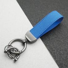 1件個性化PU皮革商務風鑰匙圈，客製化雷雕姓名極簡鑰匙環，防丟鑰匙掛件，父親節與情人節理想禮物 - 彩色 - 查看 19