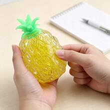 1pc Crunchy Squishy Soft Fast Rebound Transparent Pineapple Shaped Squeeze Toy, Sensory Stress Relief Squeeze Ball, Realistic Cheese Decompression Toy, Relax And Focus, Fashionable Practical Gift, Suitable For Birthday, Easter, Halloween, Christmas And Various Party Gifts - Multicolor - View 7