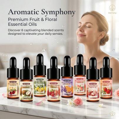 10ML Floral & Fruity Mixed Fragrance Essential Oil, Suitable For Aromatherapy Diffusers, Summer Essential. Aromatherapy Machine, Diffuser Stone, Diffuser Wood, Long-Lasting Fragrance, Natural, Fresh, Hotel, Home Bedroom Decoration, Family Gathering, Create Atmosphere, Living Room, Bedroom, Bathroom, Office, Toilet, Car Aromatherapy, Christmas, Halloween, Mother's Day, Easter, Thanksgiving, Anniversary, Birthday Gift, Graduation Gift, Valentine's Day Gift, Wedding Supplies, Party, Date, Gift Set For Friends
