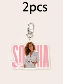 Custom Photo Name Keychain, Personalized Bag Charm, Customized Portrait Key Ring, Customizable Picture Holiday Gift, Colorful Backpack Accessory, Kids - Style a - View 12