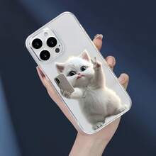 1件透明和平符號貓咪圖案手機殼，個性化保護殼，適用於 iPhone 16 Pro Max/17/16/15/14 Plus/13/12/11/Air 及系列 - 彩色 - 查看 5