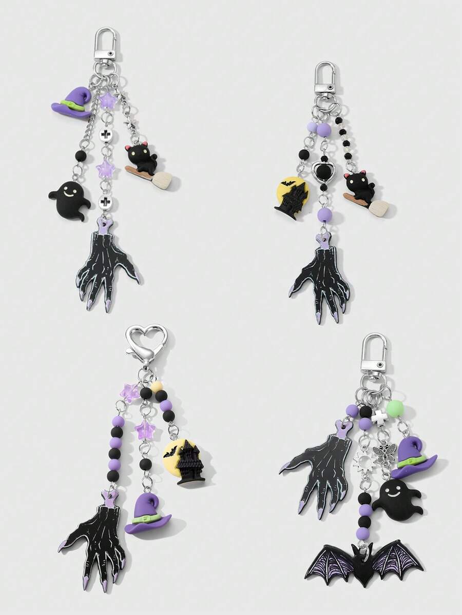 1pc Halloween Series Skeleton Palm Bat Cat Demon Castle - Multicolor - View 1