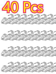 40 Pcs Cable Clips, Desktop Data Cable Organizer, Self-Adhesive Wire Holder, Cable Management Clips, Cable Wraps, Cable Organizers - 40 Pcs - View 10