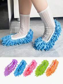 2 Pieces Set Of Ultra-Fine Fiber Mop Slippers - Reusable Mop Shoe Cover, Suitable For Kitchen, Bedroom, Living Room, Lazy Slipper Cover - Washable Slipper Cover Suitable For Dust Removal, Hair Sweeping, Floor Cleaning - Multicolor - View 16