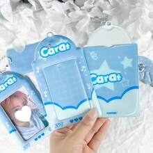 1pc Summer Blue Card Holder, Blue Star & Cloud Card Sleeve, K-Pop Album Photocard Display, Idol Photocard Protector, 3-Inch Photocard Storage, FEINIBOOK, PU Material, Suitable For 3-3.5 Inch Mini Photo Cards, Photo Cards, Trading Cards, Anime & Game Merchandise 3-Inch Photocard Storage, Can Be Used As Keychain, Bag Charm, Concert Support, Etc. - Card Sleeve - View 4