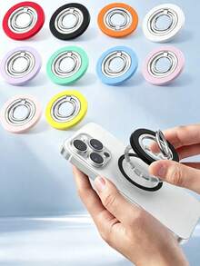 Strong Magnetic Phone Ring Holder, Detachable Magnetic Phone Ring Stand, Suitable For Smartphones, 360° Rotating Foldable Magnetic Phone Stand, Suitable For Driving, Video Chatting, Office Work, Phone Games And Daily Life - Multicolor - View 3