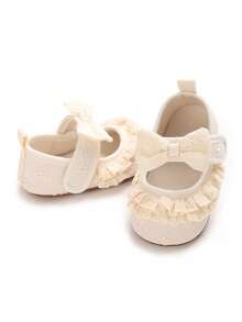 Newborn Baby Shoes, Soft Sole Non-Slip Girl Princess Shoes, 0-1 Year Old Comfortable Walking Shoes - Apricot - View 5