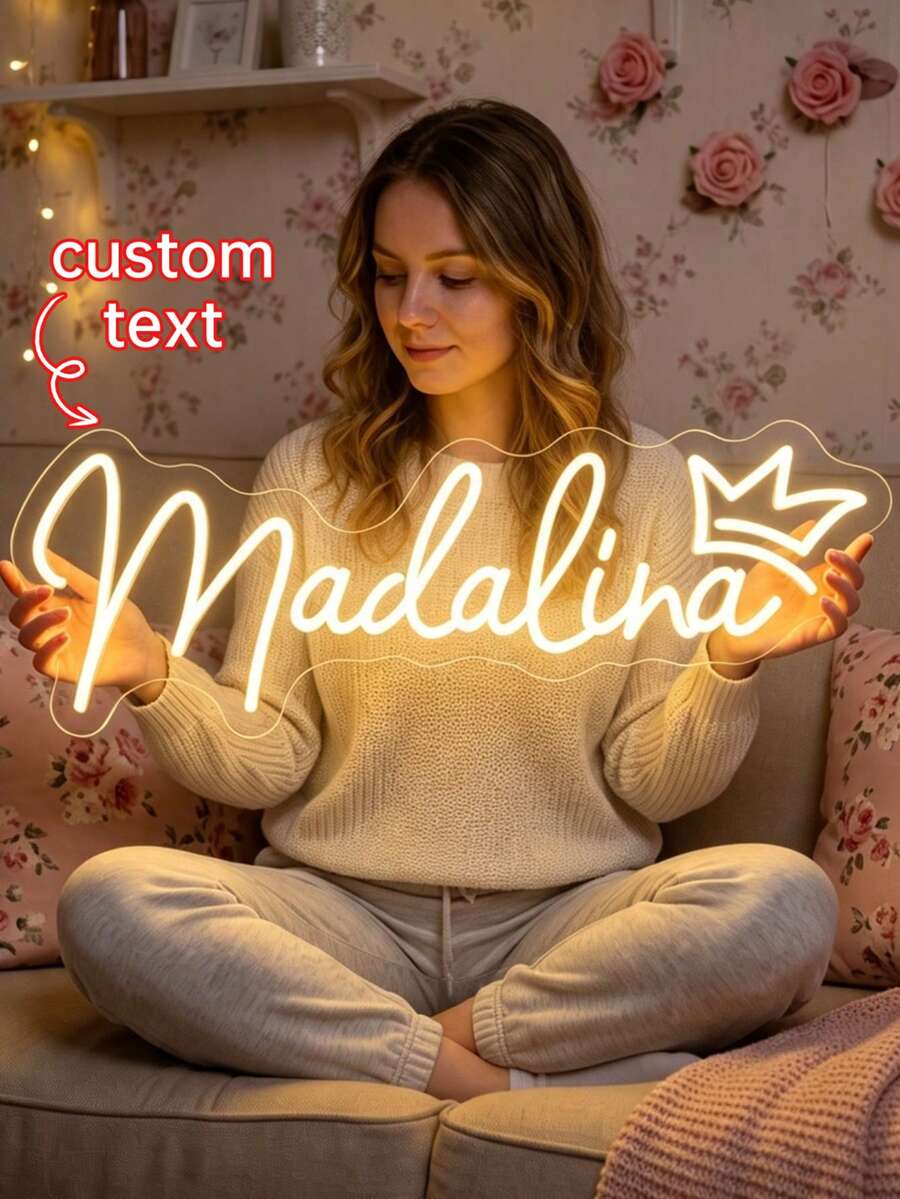 Customizable Name Neon Light Sign, Room Decor, Halloween Decor, Birthday Decor, Personalized Dimmable LED Neon Light Suitable For Christmas Birthday Gifts.