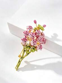 1 Vintage Rose Brooch, Elegant Bouquet Brooch, Vintage Versatile Style Plant Brooch, Suitable For Parties, Graduation Ceremonies, And Birthdays - Brooch - View 5
