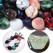 10 piezas de cuentas acrílicas marmoleadas asimétricas de doble tono, cuentas espaciadoras triangulares asimétricas para pulseras, collares y fabricación de joyas DIY - Cuentas de dos colores con forma irregular - Ver 3