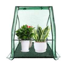 U'Artlines Mini invernadero portátil pequeño con almohadilla impermeable de 91 x 91 x 107 cm,carpa cubierta de plantas para jardín, plantas pequeñas, interior y exterior, PE - Verde - Ver 1