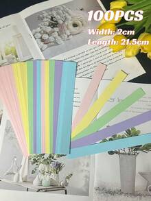 100/1pc 27ft Rainbow Paper Chain Set: DIY Party Decoration, Double-Sided Rainbow Color Paper Chain, Suitable For Kindergarten Banners, Classroom Decoration, Perfect For Baby Shower, Birthday Party Rainbow Paper Chain Decoration - Multicolor - View 13