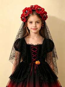 Halloween Flower Skull Hairband - Spider Web Headband For Party Hair Accessories - Multicolor - View 1