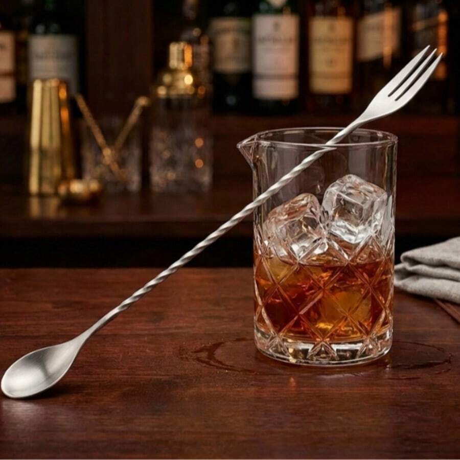 Colher Bailarina para Bar Inox com Garfo Chef Line Mexedora de Drinks - Visão 1