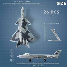 1pc B2 J20 F14 SU57 F22 SU25 Fighter Bomber Model, Plastic Building Block Airplane Model, Desktop Decoration, Collectible, Creative Gift, Suitable For People Over 14 Years Old, Aviation Enthusiasts, Holiday Gift, Birthday Gift, Perfect Gift - Multicolor - View 5