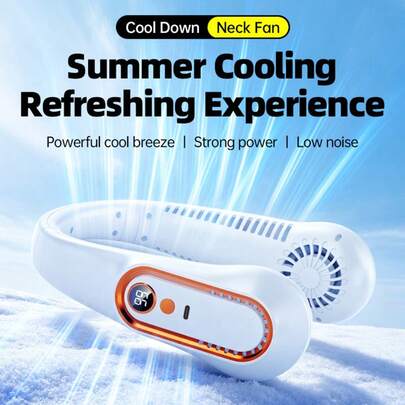 Portable Neck Fan - USB Rechargeable Small Fan, 5 Adjustable Wind Speeds, With Neck Hanging Function, Suitable For Travel, Outdoor, Camping, Fitness, Office, Makeup, Home And Commuting. Back To School Gift, Handheld Fan