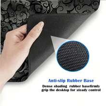 1pc New Japanese Style Cloud Mouse Pad, Cute Black Desk Mat, XXL Large Gaming Mouse Pad, Non-Slip Rubber Laptop Accessory, Home Office Gaming Desktop Use - View 6
