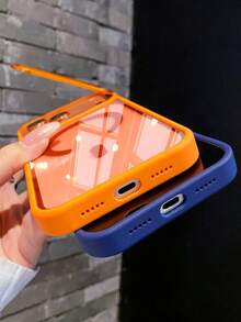 奢華橘色磁吸無線充電手機殼，適用於 iPhone 17 Pro Max Air 16 15 14 13 12 Pro Max Plus，金屬鏡頭保護蓋，壓克力背板，防震高透透明殼 - 棕色 - 查看 8