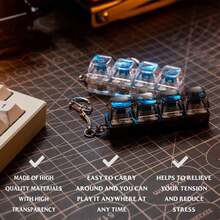 4-In-1 Keyboard Fidget Toy, Keyboard Stress Relief Button Clicker, Keyboard Stress Relief Keychain, Button Pressure Relief Stress Gift (No Light) - Multicolor - View 9
