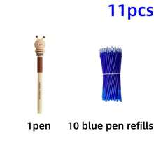 11pcs Erasable Neutral Pen Set, Includes 1 Pen + 10 Refills (Blue Ink), Pen Body With Built-In Eraser. Suitable For Note-Taking, Daily Writing, High-Quality Office And Student Stationery, Great Birthday Gift - Multicolor - View 11