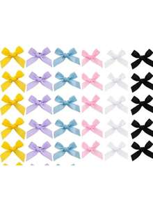 60/30pcs Girls Fashion Ribbon Bow Hair Clips Y2K Colorful Small Bow Hair Accessories Side Clips For Braided Hair, Versatile Daily Hair Clips For Teen Girls, Back To School Gift - Multicolor - View 7