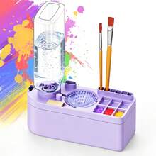1 Set Pembersih Kuas, Pembersih Kuas Multifungsi Baru, Wadah Cuci Kuas Portabel Kapasitas Besar 450ml, Penggantian Air Otomatis, Warna yang Dapat Diatur - Beraneka warna - View 1