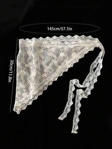 1pc Women's Fashion White Lace Triangular Waist Apron Belt - White - View 5