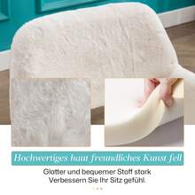 Dining Chairs With Faux Fur, Pink - Mid-Century Style - 白色 - 查看 6