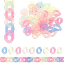 50pcs Acrylic Candy Color Chain Buckles, Transparent Jelly Color Connector Clips, DIY Glasses Chain Bag Chain Jewelry Accessories Chain Buckles, Jewelry Making Chain Accessories - Chain Buckle - View 7