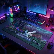 1pc Extra Large Extended Alien Jungle Wilderness Fun Character Scene Illustration Pattern Mouse Pad, With Non-Slip Rubber Bottom And Stitched Soft Fabric Keyboard Mat. Quirky Humorous Fantasy Wilderness Art Aesthetic With Non-Slip Rubber Bottom And Stitched Soft Fabric Keyboard Mat, Suitable For Gaming, Home Office And Study Scenarios. - View 12