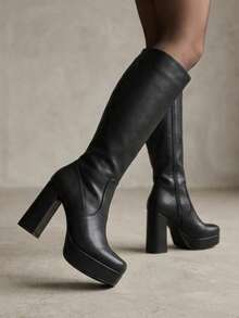 Women Knee-High Boots - Black - View 2