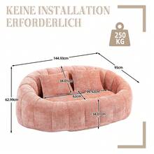 Bean Bag Sofa - Beige Chenille, Comfortable Accent Chair For Home And Outdoor Use - 粉色 - 查看 6