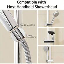 Shower Riser Rail With Adjustable Shower Holder, Wall Mounted Shower Slider Rail Stainless Steel Polished - 78CM + Polished Finish - View 4