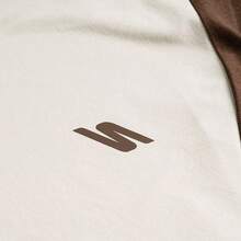 Skechers Unisex Raglan Long Sleeve T-Shirt Skin-Friendly Breathable Loose Color-Block Base Layer Top - White Brown - View 10