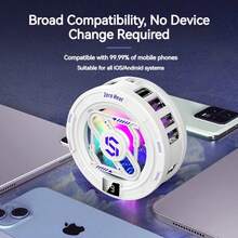 10W Stylish Phone Cooler, Cooling Fan, Ultra-Fast Cooling, RGB Lighting, For Most Popular Phones, Gaming, Esports Etc. - Multicolor - View 5