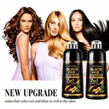 YANYUTONG 1/2PCS Black Hair Dye Shampoo, Instant Coloring, Natural Plant Formula Creates Shiny Fluffy Smooth Hair, Efficient White Hair Coverage, Long Lasting Color, Gentle Non-Irritating, Nourishes Hair, Suitable For Men Women And All Hair Types - Shampoo - View 9