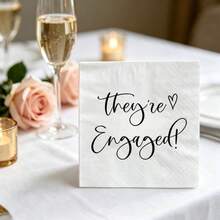 50pcs/Set Party Napkins, Engagement Party Napkins, Party Table Decor, Perfect For Engagement, Bridal Shower, Celebration Events To Add Romantic Atmosphere - View 3