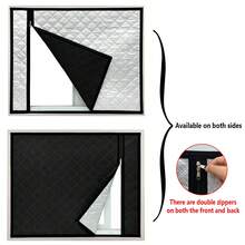 Windproof Warm Thickened Curtains Winter Wind-Blocking Insulation Film Cold-Proof Sealing Window Self-Adhesive No-Drill Curtains - Black - View 11