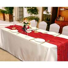 1pc Cheesecloth Table Runner, Semi-Transparent Gauze Tablecloth, Bohemian Or Rustic Style Wedding Table Decor, Suitable For Wedding Decoration, Arch Drapery, Bridal Shower, Holiday Party Decor - Multicolor - View 64