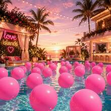 Solid-Color PVC Inflatable Beach Ball. Multiple Colors Available. Summer Water Inflatable Ball. Suitable For Beach And Pool Parties Decoration, As Well As Adult Gifts. - Multicolor - View 2