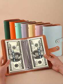 100 Cash Envelopes Savings Challenge Binder Budget Book, Simple And Fun $5,050 Savings Method, Storage Organizer Box, Money Box, Suitable For Back To School, Birthday, Graduation, Home Decor, Party Supplies, Halloween Gift - Pink - View 6