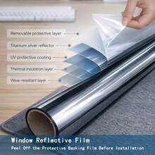 Self-Adhesive Heat Insulation Window Film, UV Protection, Sunshade, Privacy, Heat Insulation, Suitable For Home Office Glass Doors, Removable - 1PC - View 7